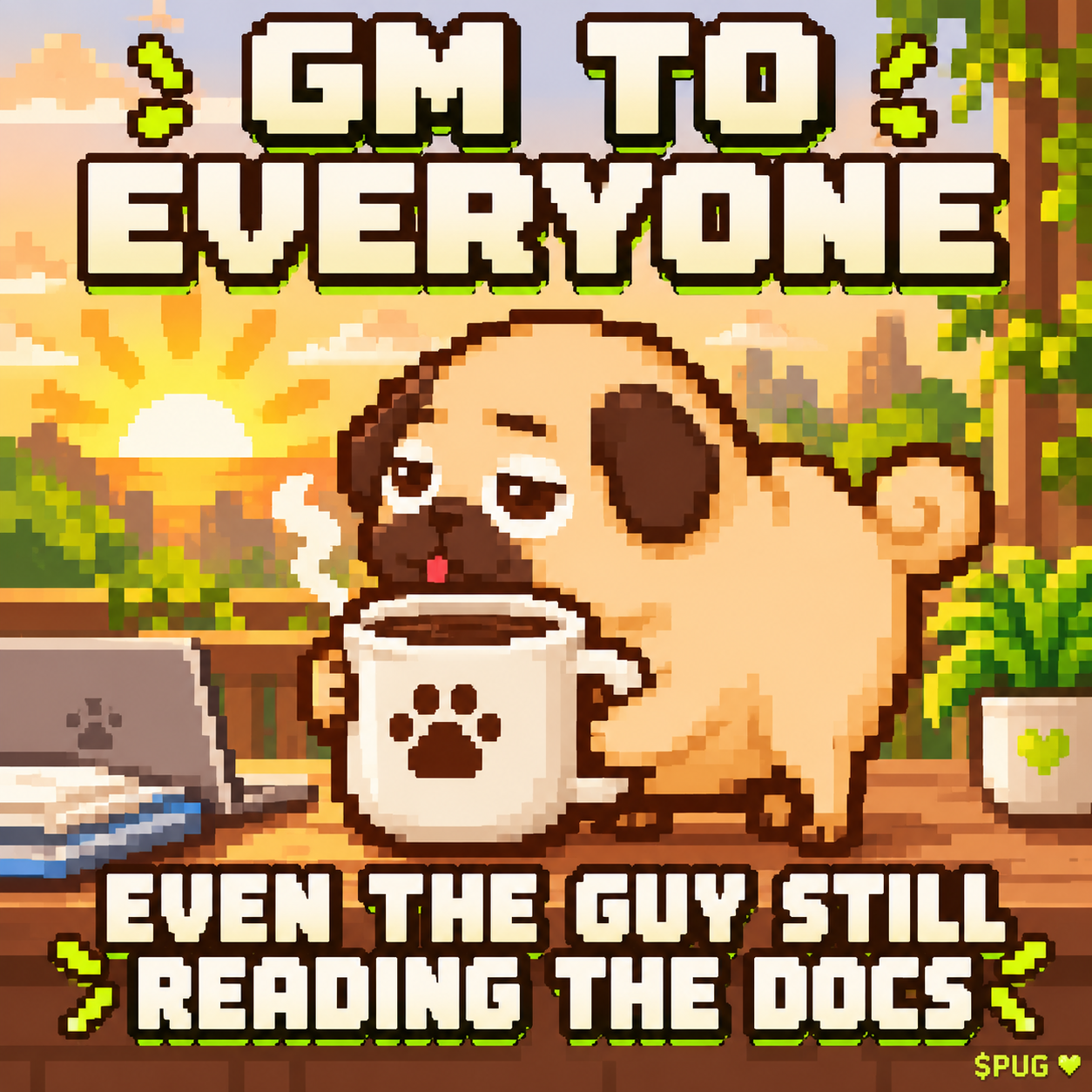 PUG meme: A proper good morning